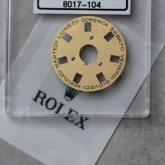 NEW Rolex 1555-8017-104 Disco Indicatore Giorni Data DAY-DATE Champagne Italiano