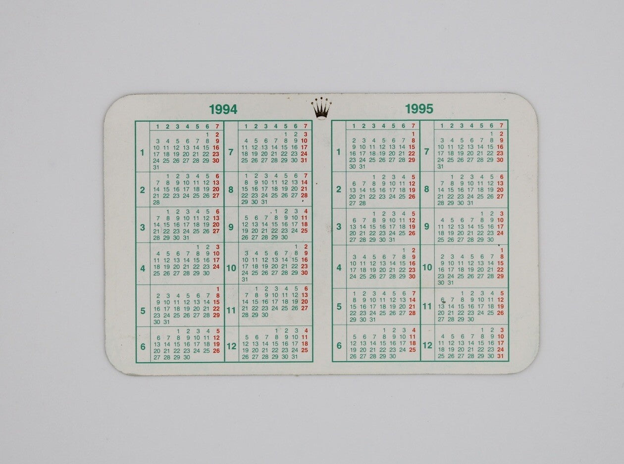 ROLEX NOS ORIGINAL VINTAGE CALENDAR 1994 1995 RARE
