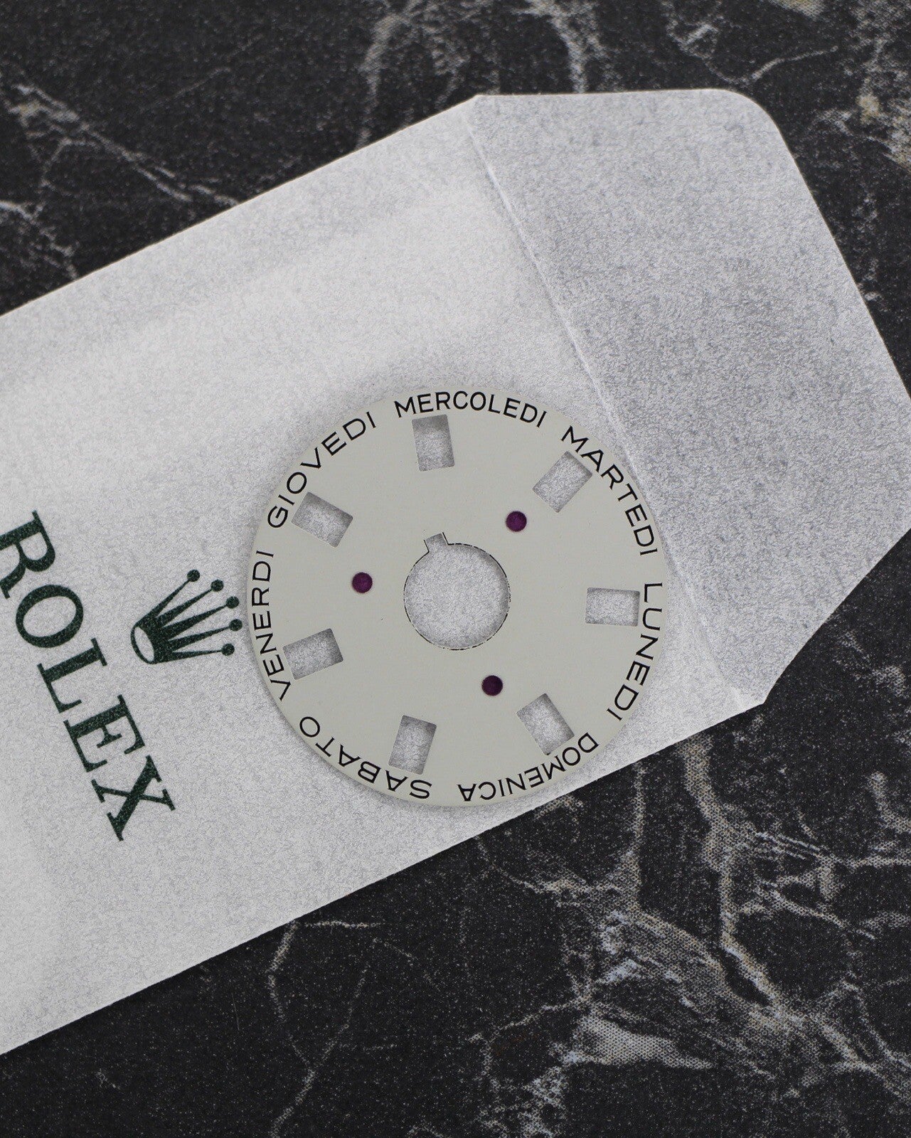 NEW Rolex 3055-5135-204 Day-Date Wheel Giorno Settimana Italian Bianco Grey 5055