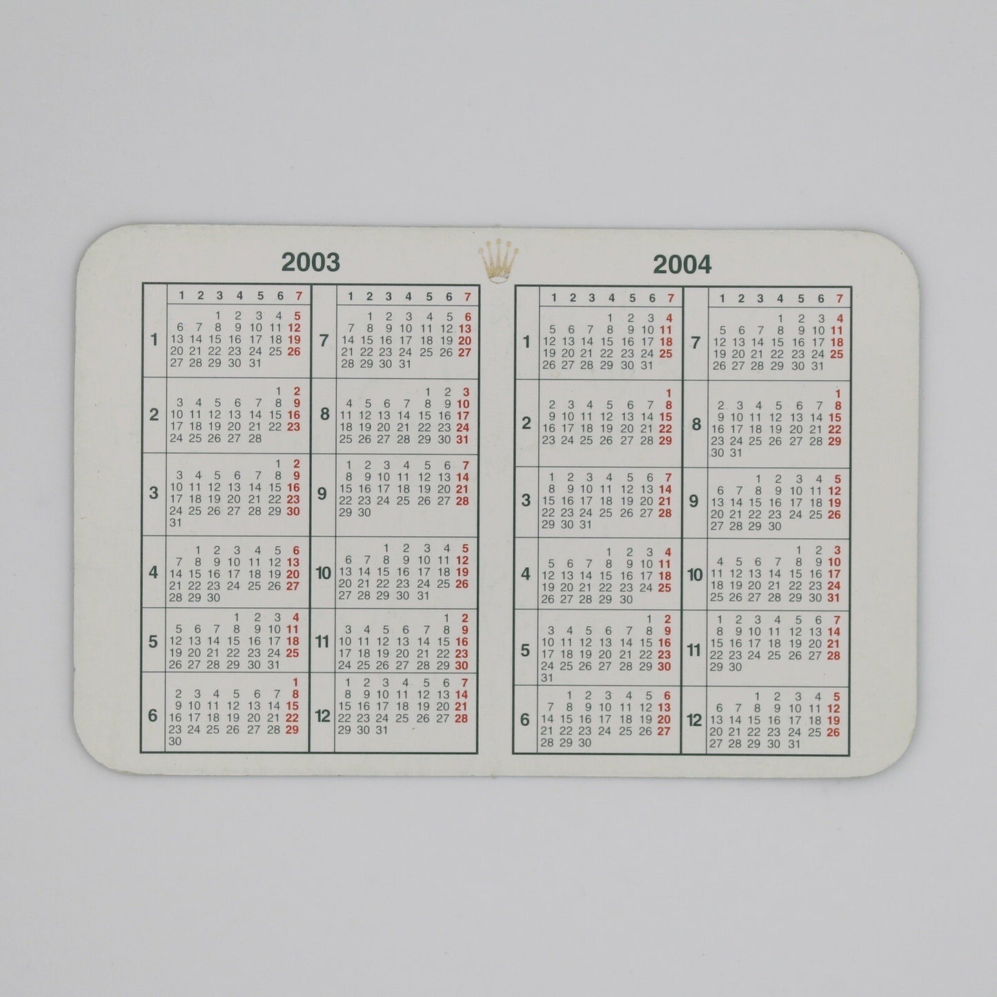 ROLEX NOS ORIGINAL VINTAGE CALENDAR 2003 2004 RARE