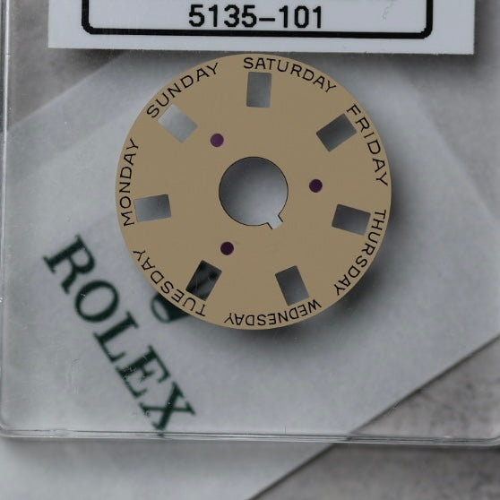 NEW Rolex 3055-5135-101 Disco Indicatore Giorni Data DAY-DATE Champagne Inglese