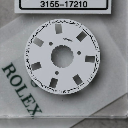 NEW Rolex 3155-17210 Disco Indicatore Giorni Data DAY-DATE Bianco Arabo Nuovo