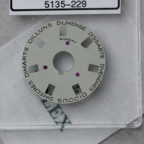 NEW Rolex 3055-5135-229 Disco Indicatore Giorni Data DAY-DATE Grigio Catalano 5055