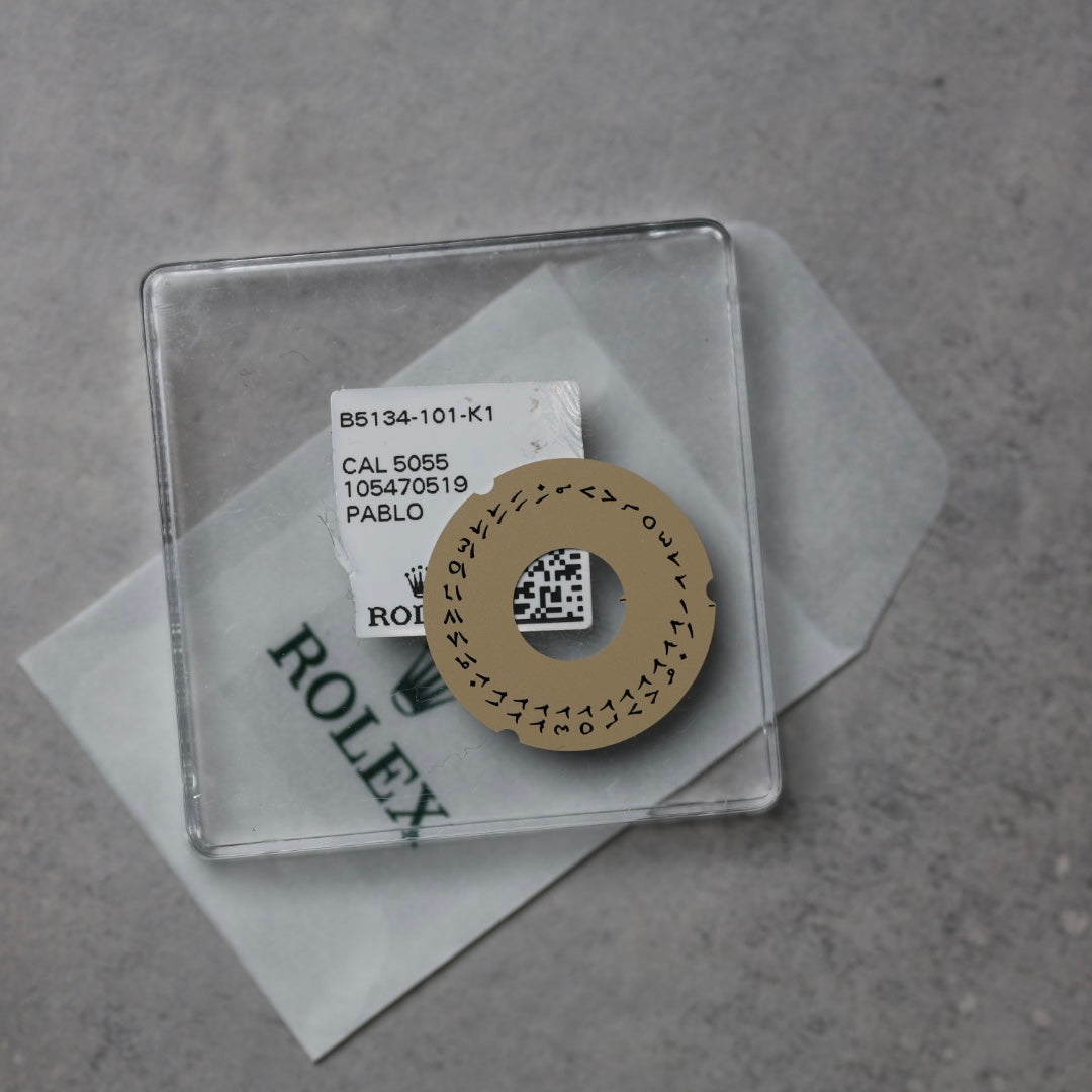 NEW Rolex 3055-B5134-101-K1 Disco Indicatore data DAY-DATE Champagne Arabo