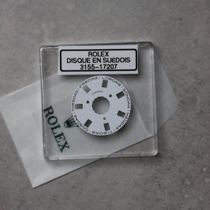 NEW Rolex 3155-17207 Disco Indicatore Giorni Data DAY-DATE Bianco Svedese Nuovo