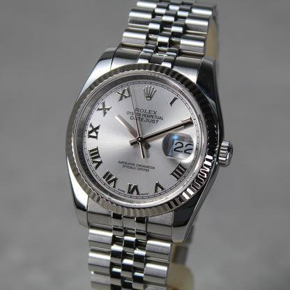 2017 Rolex Datejust 116234 - Super Jubilee Silver Roman Dial with Card