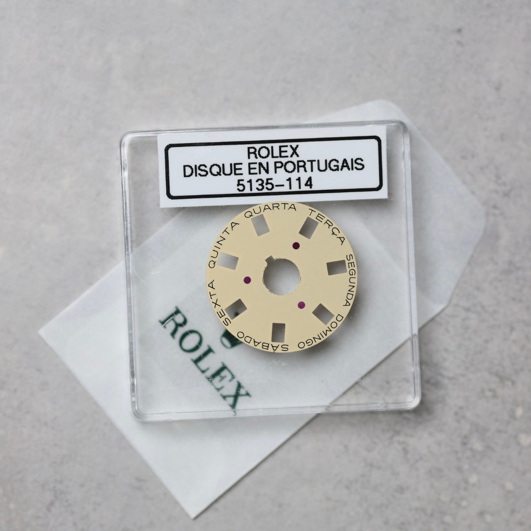 NEW Rolex 3055-5135-114 Disco Indicatore Giorni Data DAY-DATE Champagne Portoghese
