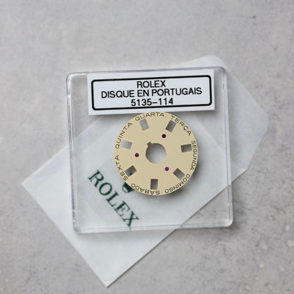 NEW Rolex 3055-5135-114 Disco Indicatore Giorni Data DAY-DATE Champagne Portoghese