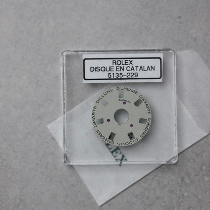NEW Rolex 3055-5135-229 Disco Indicatore Giorni Data DAY-DATE Grigio Catalano 5055