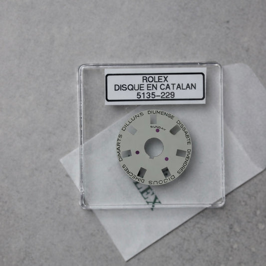 NEW Rolex 3055-5135-229 Disco Indicatore Giorni Data DAY-DATE Grigio Catalano 5055