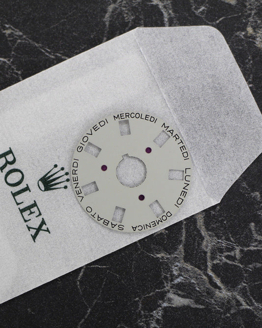 NEW Rolex 3055-5135-204 Day-Date Wheel Giorno Settimana Italian Bianco Grey 5055
