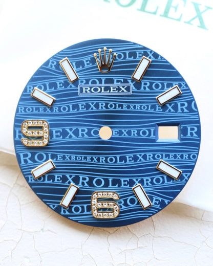 NEW Rolex Datejust Special Blue Waves 3 6 Diamond Dial 116203 116233 Quadrante