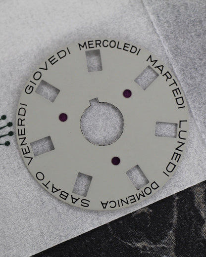 NEW Rolex 3055-5135-204 Day-Date Wheel Giorno Settimana Italian Bianco Grey 5055