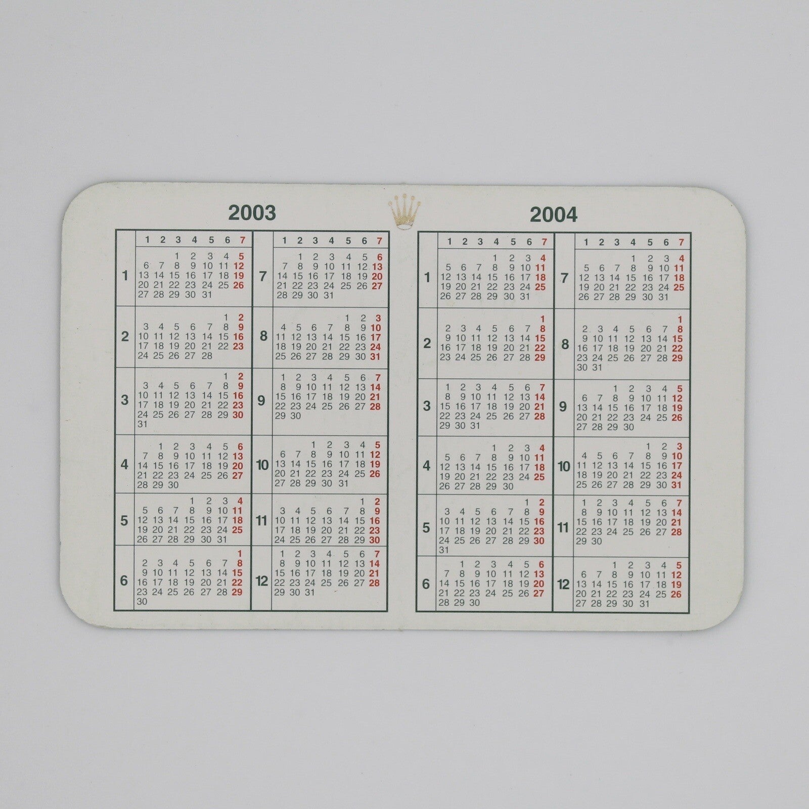 ROLEX NOS ORIGINAL VINTAGE CALENDAR 2003 2004 RARE