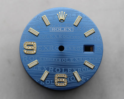 NEW Rolex Datejust Special Blue Waves 3 6 Diamond Dial 116203 116233 Quadrante