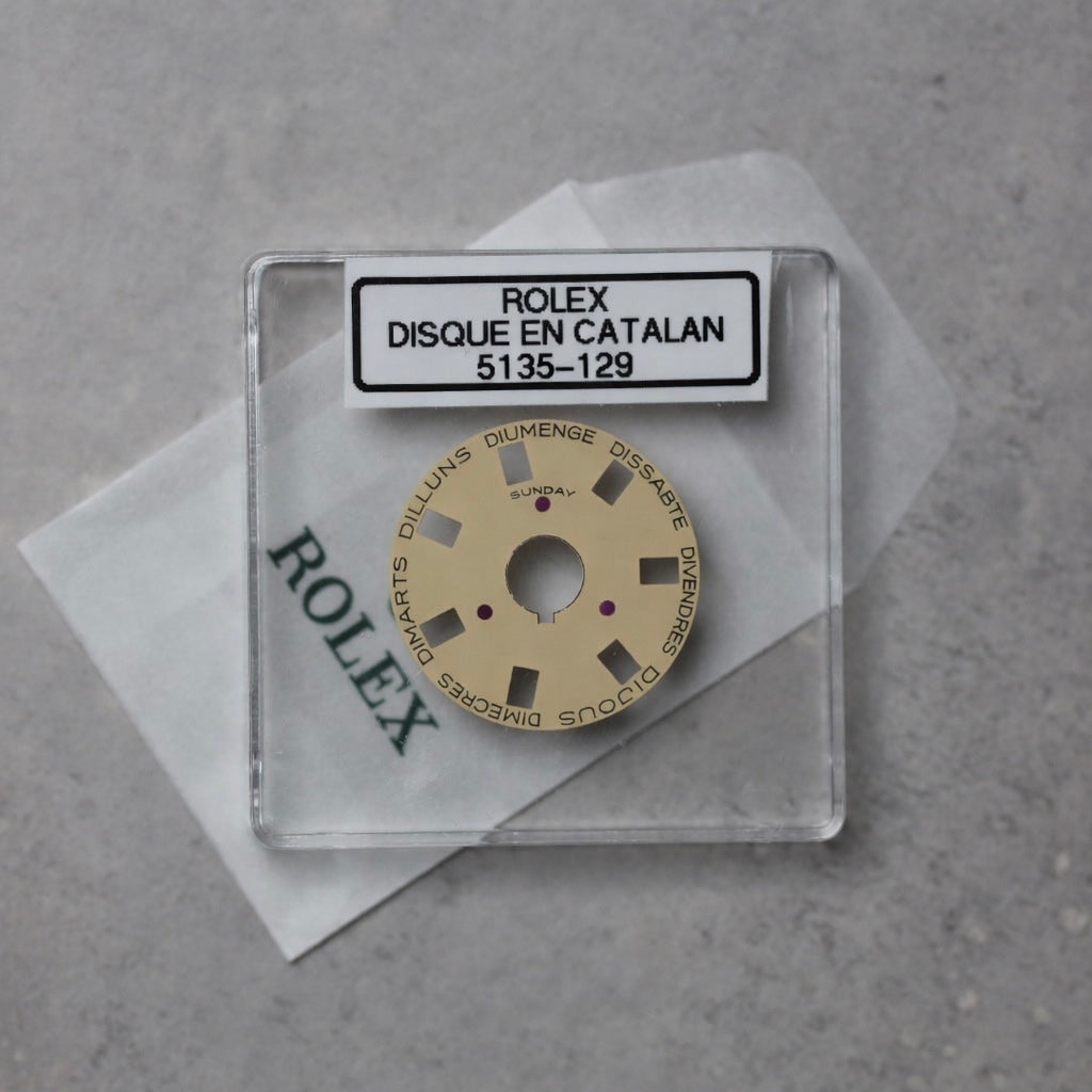 NEW Rolex 3055-5135-129 Disco Indicatore Giorni Data DAY-DATE Champagne Catalano 5055
