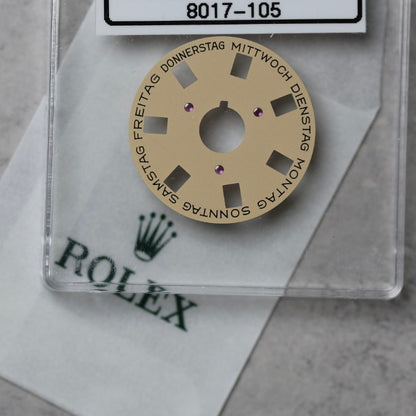 NEW Rolex 1555-8017-105 Disco Indicatore Giorni Data DAY-DATE Champagne Tedesco