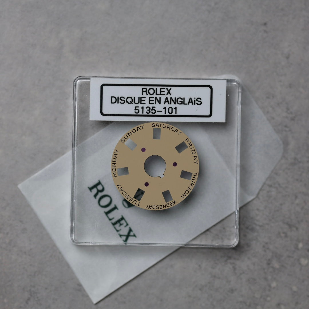 NEW Rolex 3055-5135-101 Disco Indicatore Giorni Data DAY-DATE Champagne Inglese