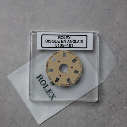 NEW Rolex 3055-5135-101 Disco Indicatore Giorni Data DAY-DATE Champagne Inglese