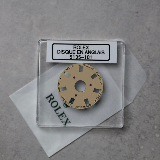 NEW Rolex 3055-5135-101 Disco Indicatore Giorni Data DAY-DATE Champagne Inglese