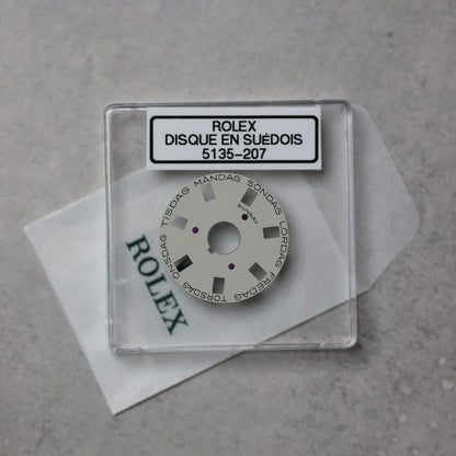NEW Rolex 3055-5135-207 Disco Indicatore Giorni Data DAY-DATE Argento Svedese