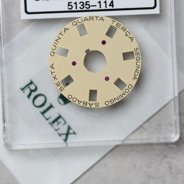 NEW Rolex 3055-5135-114 Disco Indicatore Giorni Data DAY-DATE Champagne Portoghese