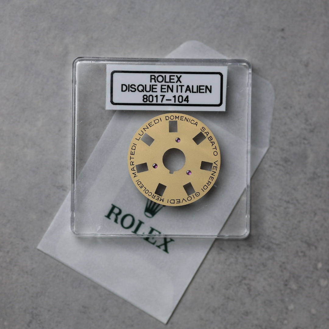 NEW Rolex 1555-8017-104 Disco Indicatore Giorni Data DAY-DATE Champagne Italiano
