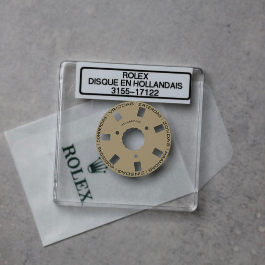 NEW Rolex 3155-17122 Disco Indicatore Giorni Data DAY-DATE Champagne Olandese Nuovo
