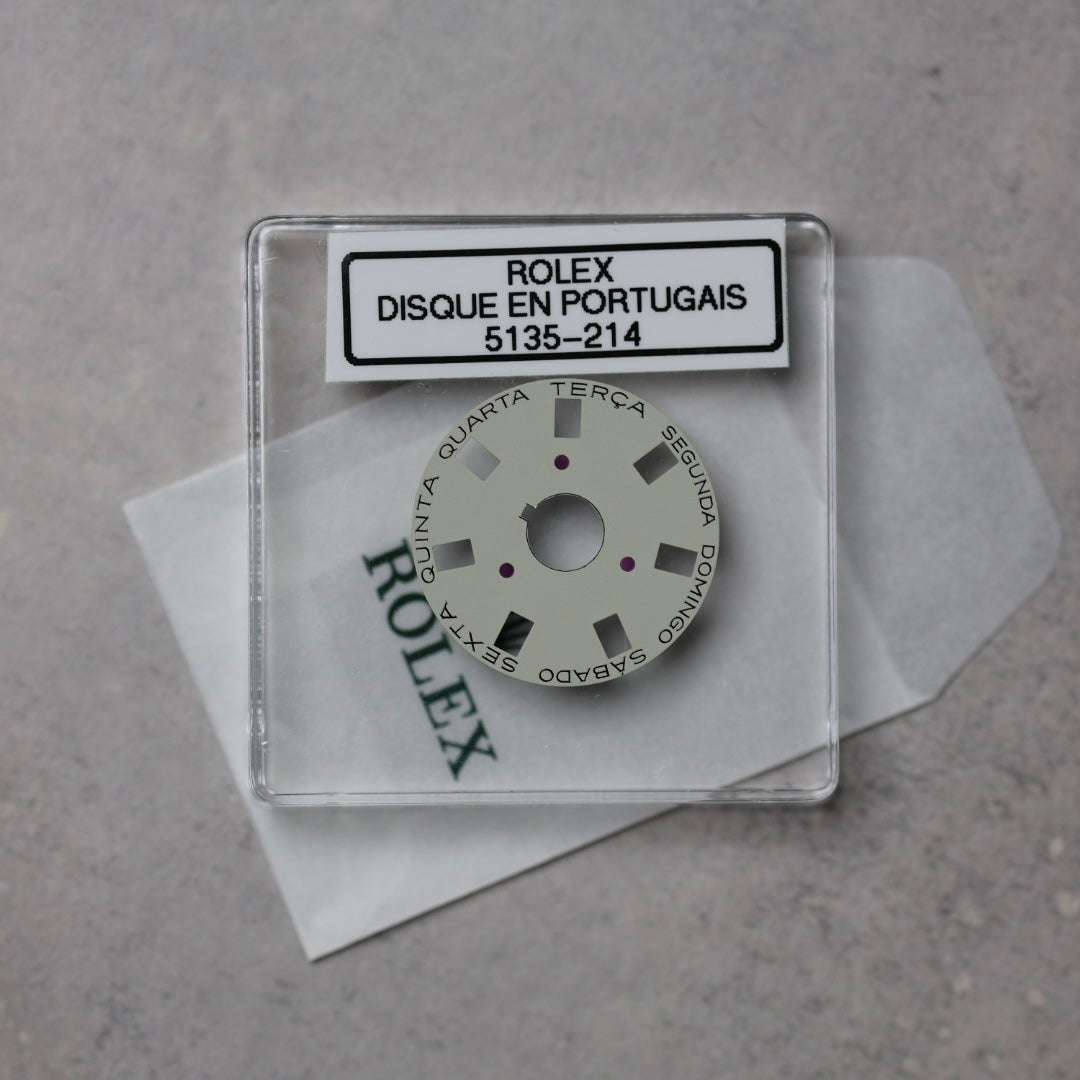 NEW Rolex 3055-5135-214 Disco Indicatore giorni data DAY-DATE Grigio P ...