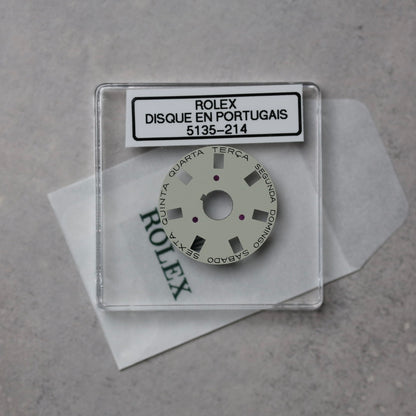 NEW Rolex 3055-5135-214 Disco Indicatore Giorni Data DAY-DATE Grigio Portoghese 5055