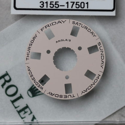 NEW Rolex 3155-17501Disco Indicatore Giorni Data DAY-DATE Rosa Inglese Nuovo