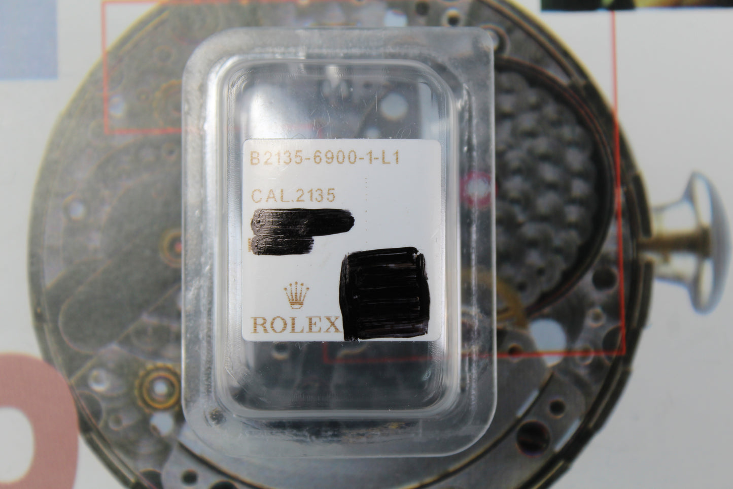 NEW Rolex 2135-6900-1 Indicatore della data Champagne Originale in blister
