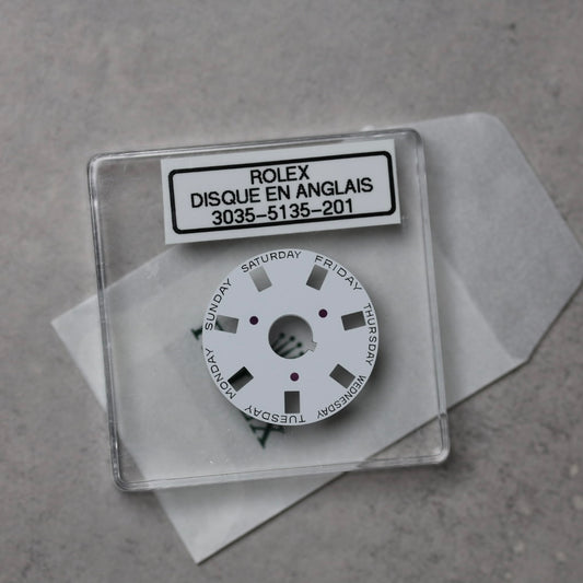 NEW Rolex 3055-5135-201 Indicatore dei Giorni Settimana Bianco/Grigio Inglese 5055