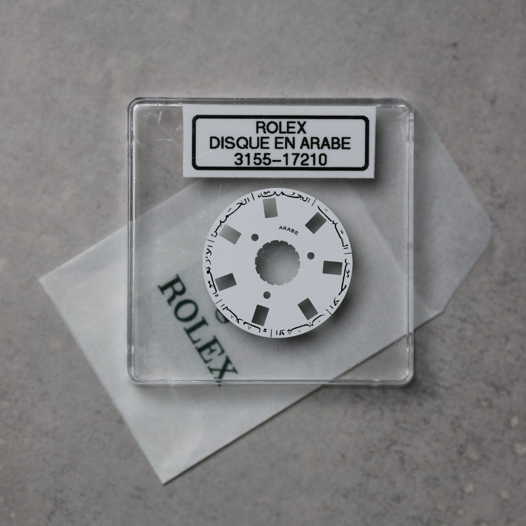 NEW Rolex 3155-17210 Disco Indicatore Giorni Data DAY-DATE Bianco Arabo Nuovo